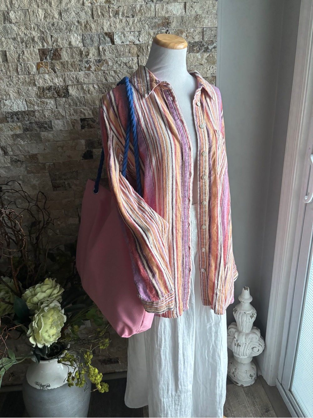 Natural linen and flax Button-down Shirt